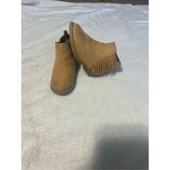 Old Navy Brown Fringe Boots Girls Boots Toddler Size 5 Zipper Sides - Picture 1 of 10